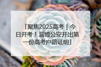 聚焦2025高考｜今日开考！淄博公安开出第一份高考户籍证明
