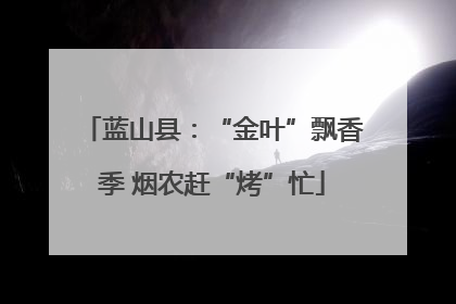 蓝山县：“金叶”飘香季 烟农赶“烤”忙