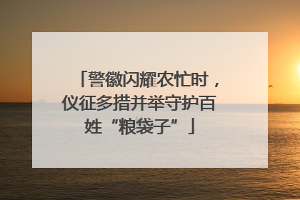 警徽闪耀农忙时，仪征多措并举守护百姓“粮袋子”