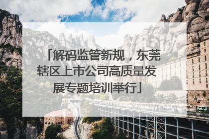 解码监管新规，东莞辖区上市公司高质量发展专题培训举行