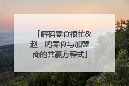 解码零食很忙&赵一鸣零食与加盟商的共赢方程式