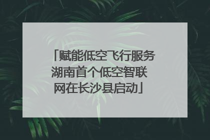 赋能低空飞行服务 湖南首个低空智联网在长沙县启动