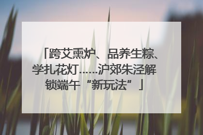 跨艾熏炉、品养生粽、学扎花灯……沪郊朱泾解锁端午“新玩法”