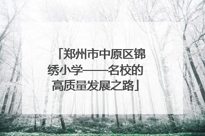郑州市中原区锦绣小学——名校的高质量发展之路
