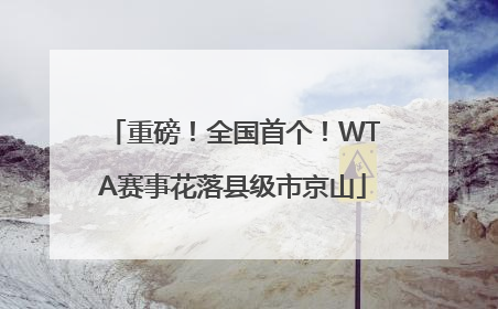 重磅！全国首个！WTA赛事花落县级市京山