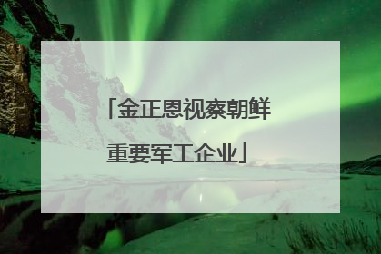 金正恩视察朝鲜重要军工企业