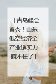 青岛峰会首秀！山东低空经济全产业链实力藏不住了