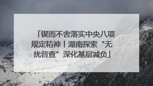 锲而不舍落实中央八项规定精神丨湖南探索“无扰督查”深化基层减负