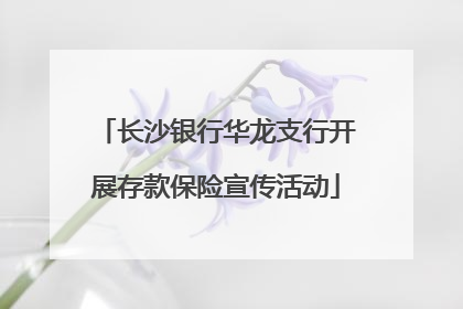 长沙银行华龙支行开展存款保险宣传活动