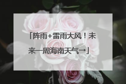 阵雨+雷雨大风！未来一周海南天气→