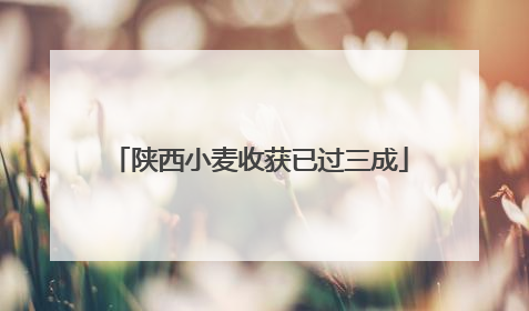 陕西小麦收获已过三成