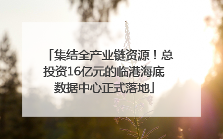 集结全产业链资源！总投资16亿元的临港海底数据中心正式落地
