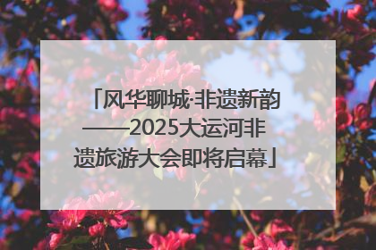 风华聊城·非遗新韵——2025大运河非遗旅游大会即将启幕
