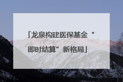 龙泉构建医保基金“即时结算”新格局