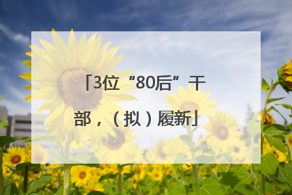 3位“80后”干部，（拟）履新