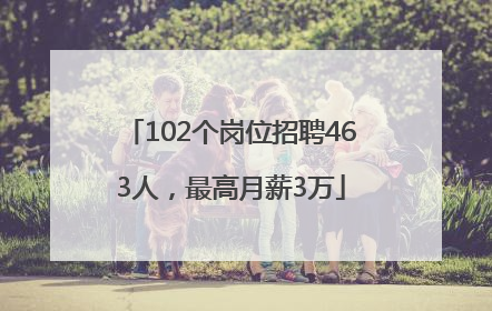 102个岗位招聘463人，最高月薪3万
