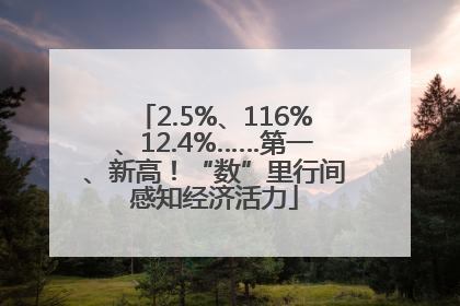 2.5%、116%、12.4%……第一、新高！“数”里行间感知经济活力
