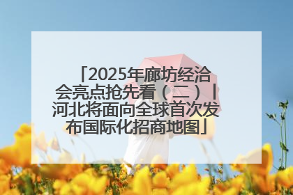 2025年廊坊经洽会亮点抢先看（二）丨河北将面向全球首次发布国际化招商地图