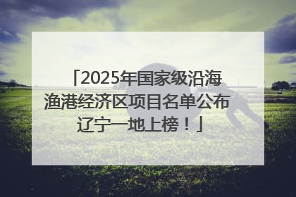 2025年国家级沿海渔港经济区项目名单公布 辽宁一地上榜！