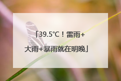39.5℃！雷雨+大雨+暴雨就在明晚