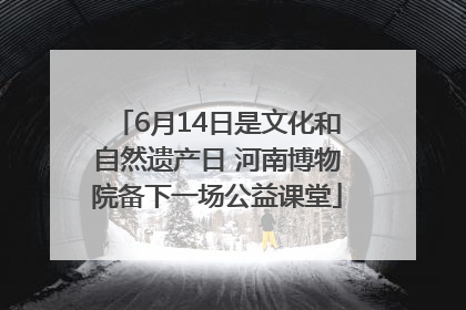 6月14日是文化和自然遗产日 河南博物院备下一场公益课堂
