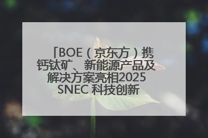 BOE（京东方）携钙钛矿、新能源产品及解决方案亮相2025 SNEC 科技创新赋能行业绿色发展